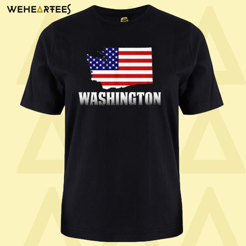 American Flag Washington Map T Shirt