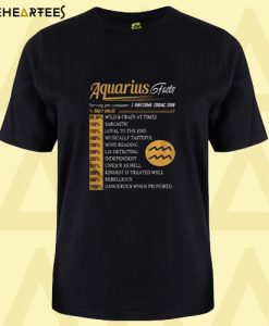 Aquarius facts serving per container I awesome zodiac sign T shirt