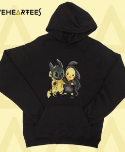 Baby Toothless and Pikachu Hoodie