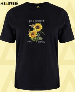 Bee and sunflower I got a peaceful easy feeling T shirt