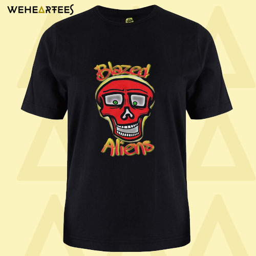 Blazed Aliens Fire Skull T Shirt