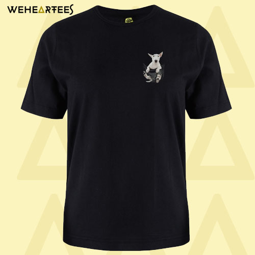 Bull Terrier inside black Tiny Pocket T shirt