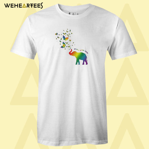 Butterfly and Elephant never walk alone Autism T shirt