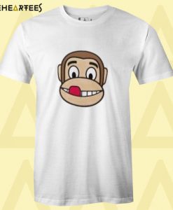 Cartoon Monkey Face Design T-Shirt