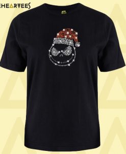 Christmas Rhinestone Jack Skellington with Santa hat T Shirt