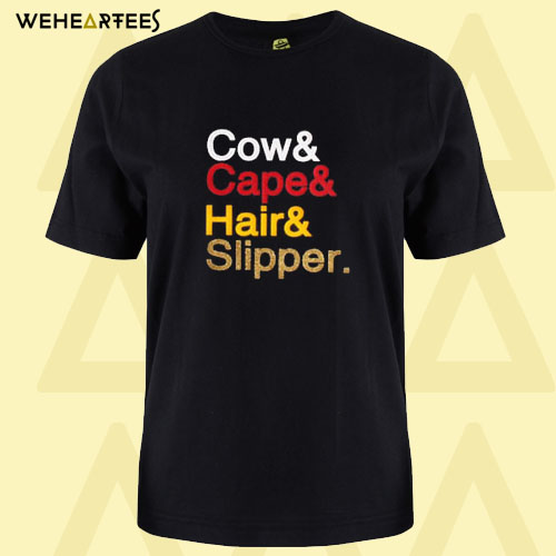 Cow Cape Hair Slipper T shirt