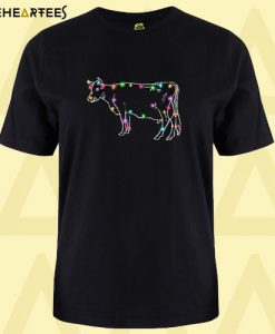 Cow light Thanksgiving Christmas T Shirt