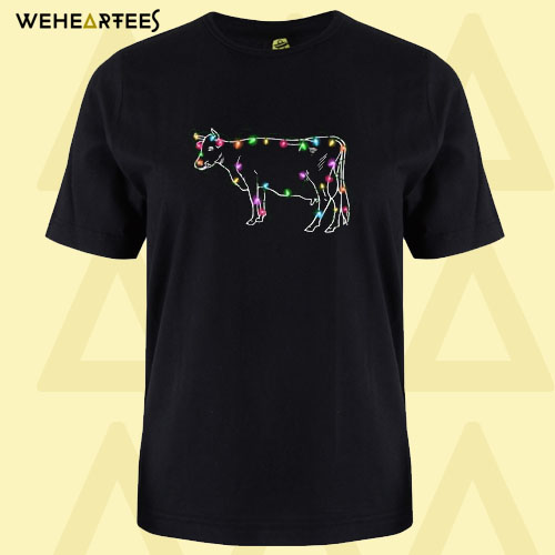 Cow light Thanksgiving Christmas T Shirt