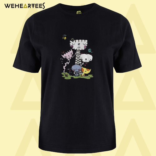 Cute cartoon cat squad and bee T Shirt
