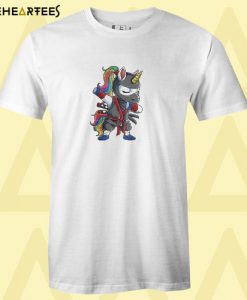 Dabbing ninja unicorn rainbow T shirt