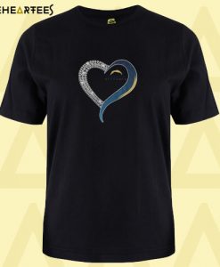 Diamond Los Angeles Chargers Heart T shirt