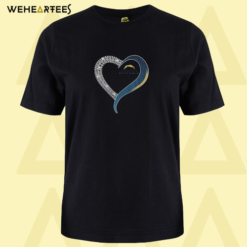 Diamond Los Angeles Chargers Heart T shirt