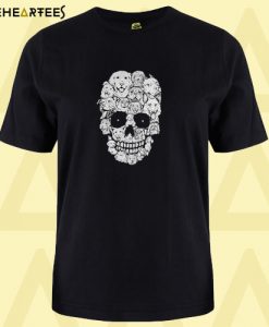 Dogs stacked into skull T shirt