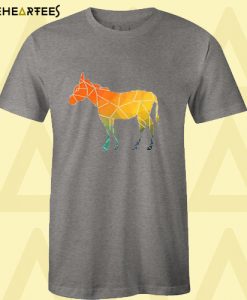 Donkey Outline Polygons Watercolor Silhouette T-Shirt