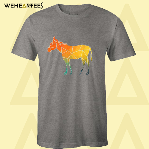 Donkey Outline Polygons Watercolor Silhouette T-Shirt