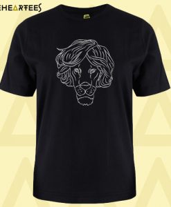 Handsome Cool Lion Animal Outline Art T-Shirt