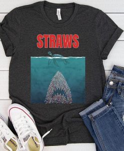 Straws Turtles Jaws Shark TShirt