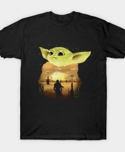 Baby Yoda Sunset T shirt DAP