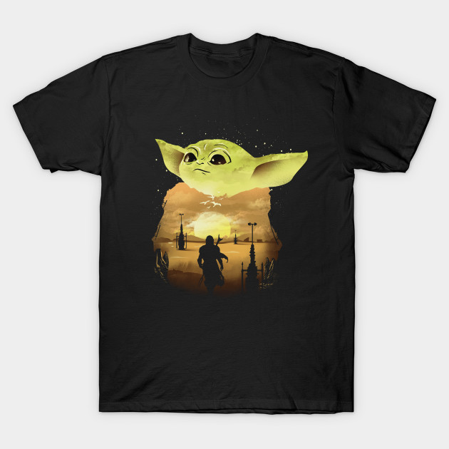 Baby Yoda Sunset T shirt DAP