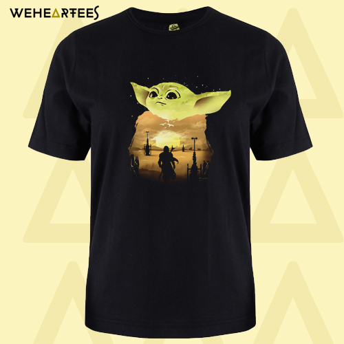 Baby Yoda Sunset T shirt