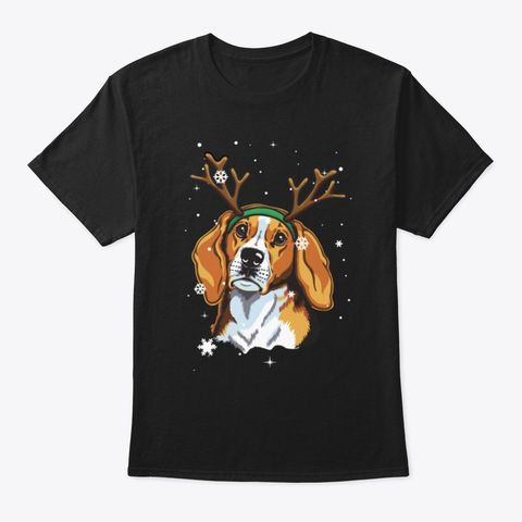 Beagle Antlers Christmas Dog T-Shirt DAP