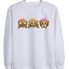 Flower Crown Monkey Emoji sweatshirt DAP