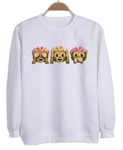 Flower Crown Monkey Emoji sweatshirt DAP