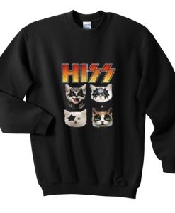 Hiss kiss cats kittens rock sweatshirt DAP