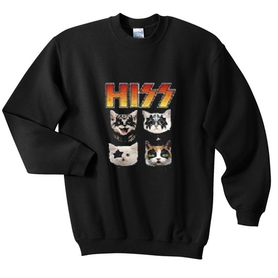 Hiss kiss cats kittens rock sweatshirt DAP