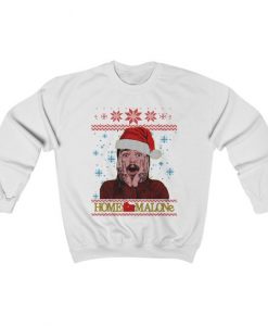 Home Malone Funny Post Malone Ugly Christmas Sweatshirt DAP