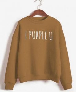 I Purple U Printed Sweatshirt DAP