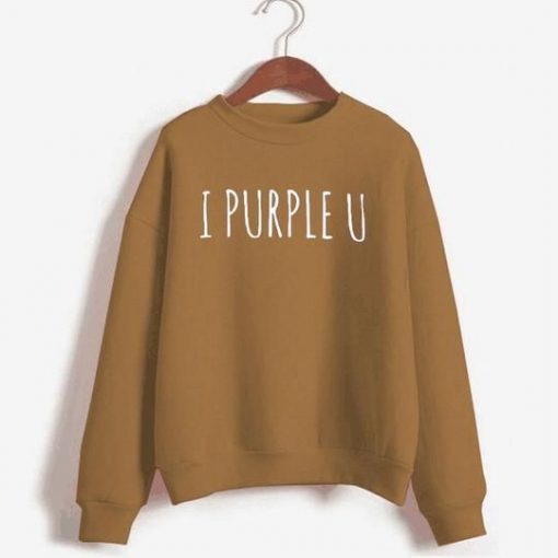 I Purple U Printed Sweatshirt DAP