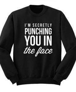 I’m Secretly Punching You in the Face, Sarcasm College Sweatshirt DAP