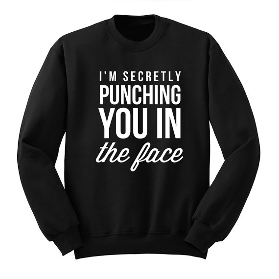 I’m Secretly Punching You in the Face, Sarcasm College Sweatshirt DAP