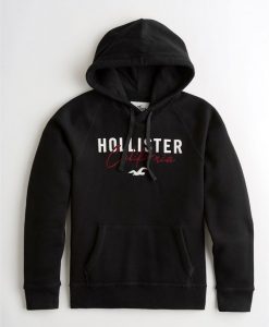 Mens Hollister Black Logo Hoody DAP