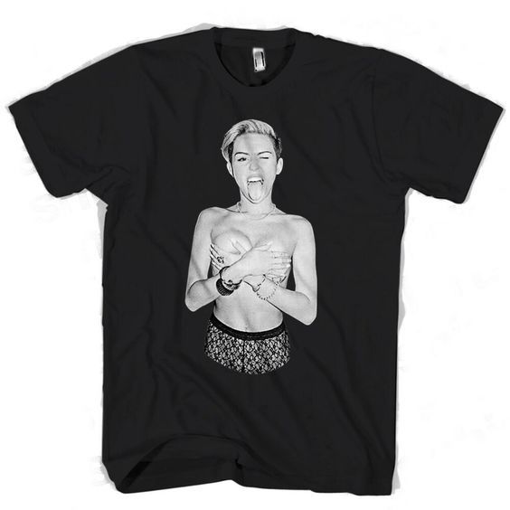 Miley Cyrus Covered Topless Tshirt DAP