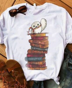 Owl And Books T Shirt DAP