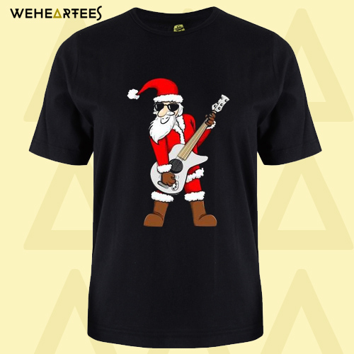 Rock Star Santa Claus Father Christmas t shirt,