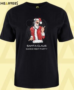 Santa Claus Dance Night Party Black Classic Long Sleeve Tee shirt