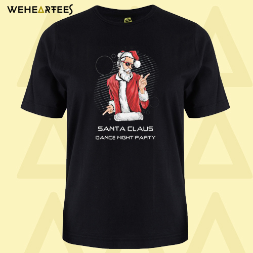 Santa Claus Dance Night Party Black Classic Long Sleeve Tee shirt