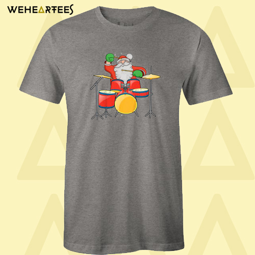 Santa Claus Drumming Christmas Holiday T-Shirt