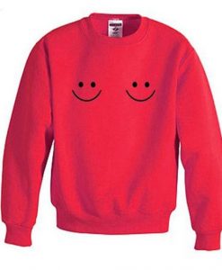 Twin smile Boobs Red Sweatshirt DAP