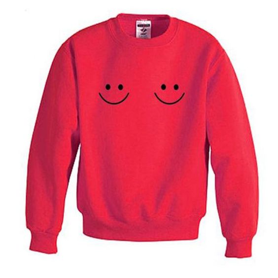 Twin smile Boobs Red Sweatshirt DAP