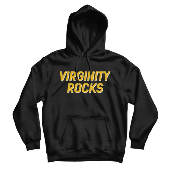 Virginity Rocks Black Hoodie DAP