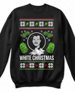 White Christmas Pablo Escobar Narcos Plata O Plomo Silver Or Lead Funny Novelty Christmas Jumper Sweatshirt DAP