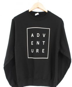 ADVENTURE Black Graphic Crewneck Sweatshirt DAP