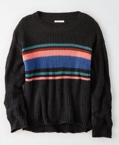 AE Striped Crew Neck Oversized Sweater DAP