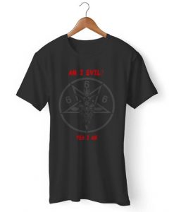Am I Evil Yes I Am Diamond Head Satan Lavey Heavy Metal Black Sabbath Slogan Goat's Head Metallica Gildan Man's T-Shirt DAP