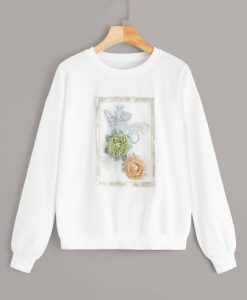 Applique & Sequin Detail Sweatshirt DAP