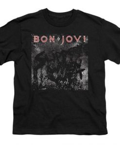 Bon Jovi Slippery When Wet Cover Kid's Black T-Shirts DAP